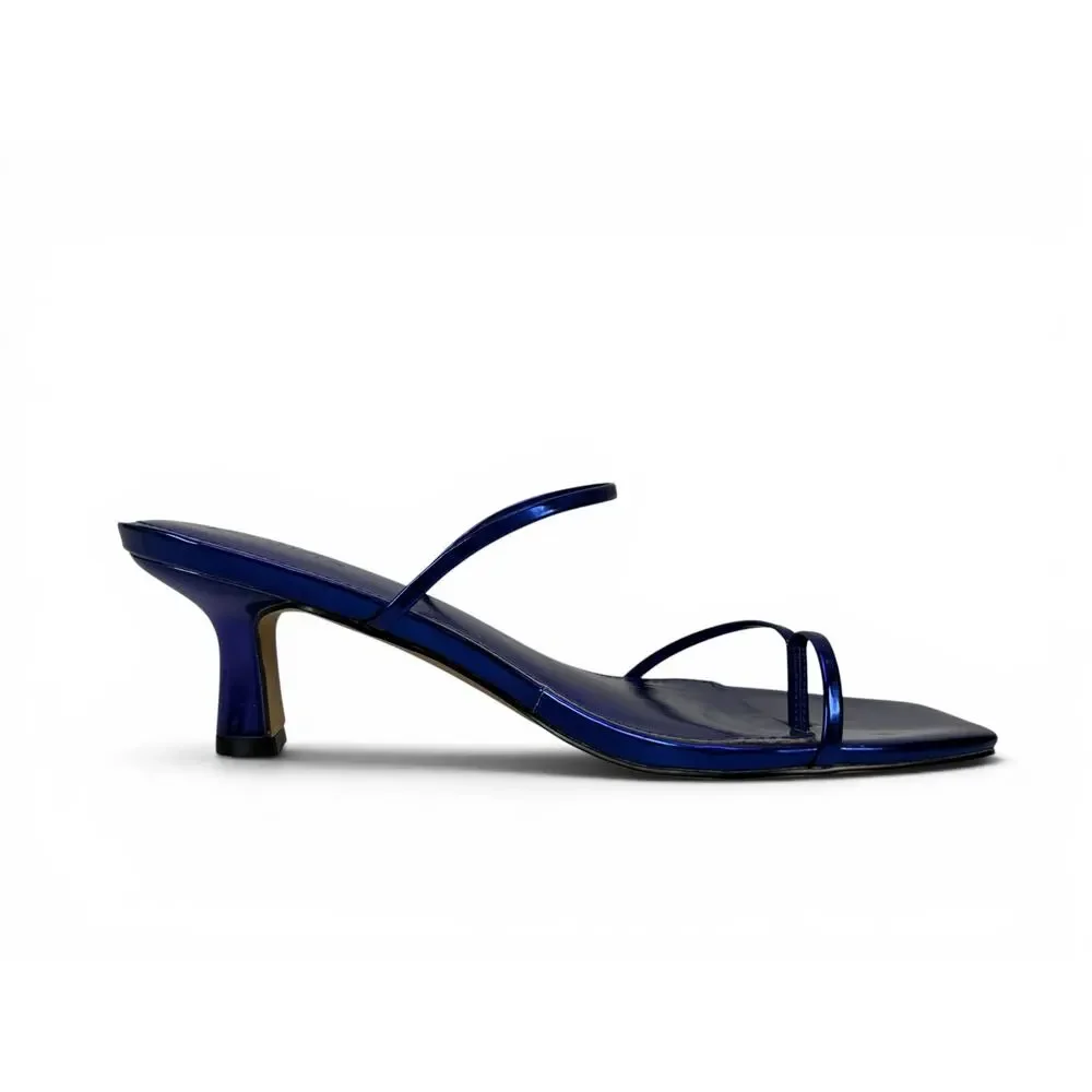 Faryl Farylrobin Aria Sandal Womens‎ 8.5 Metallic Purple Blue Square Toe Strappy